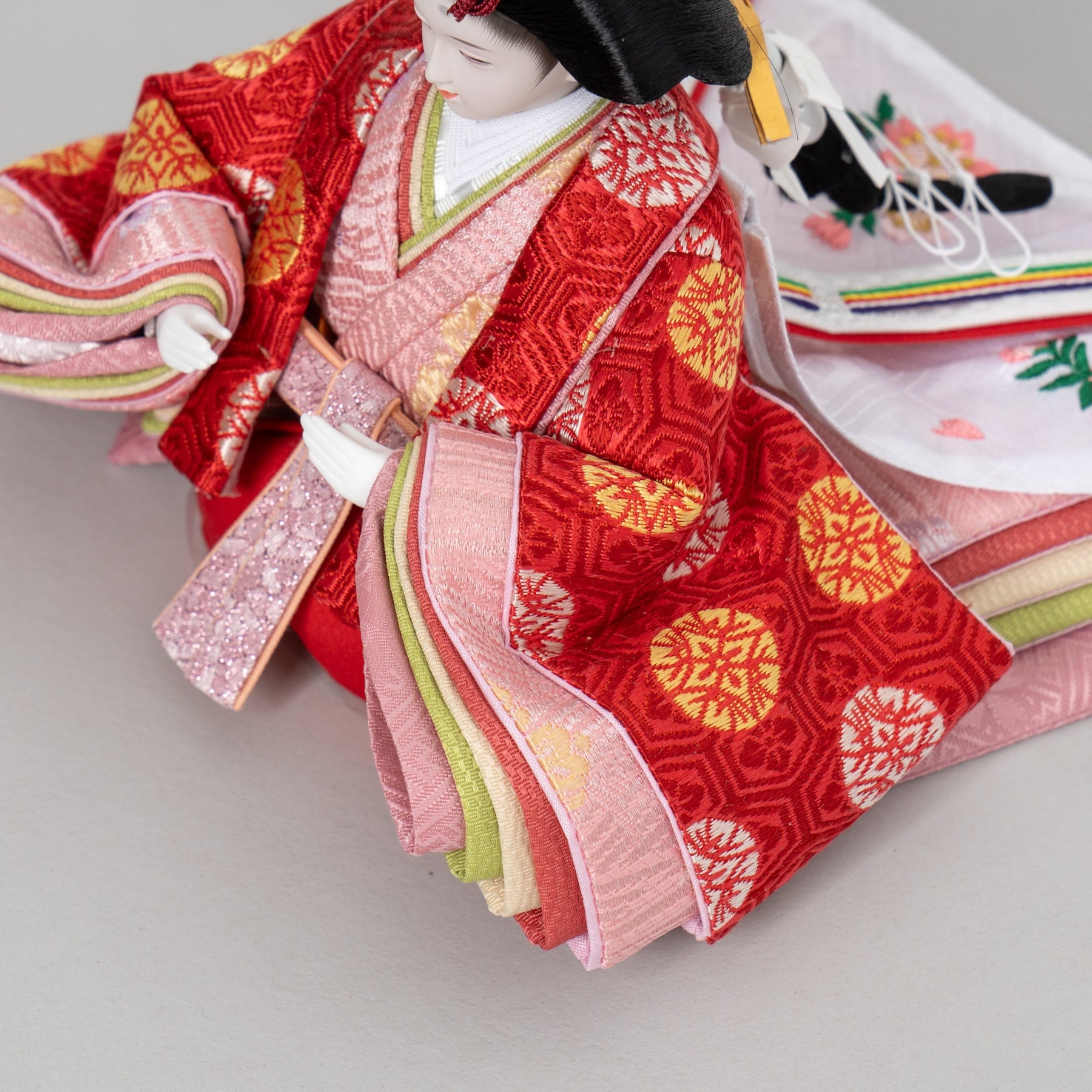 雛人形 和彩 人形ケース 白木 吉藤 正絹有職紺赤