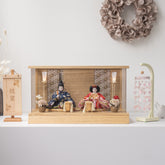 雛人形 和彩 人形ケース 白木 吉藤 正絹有職紺赤