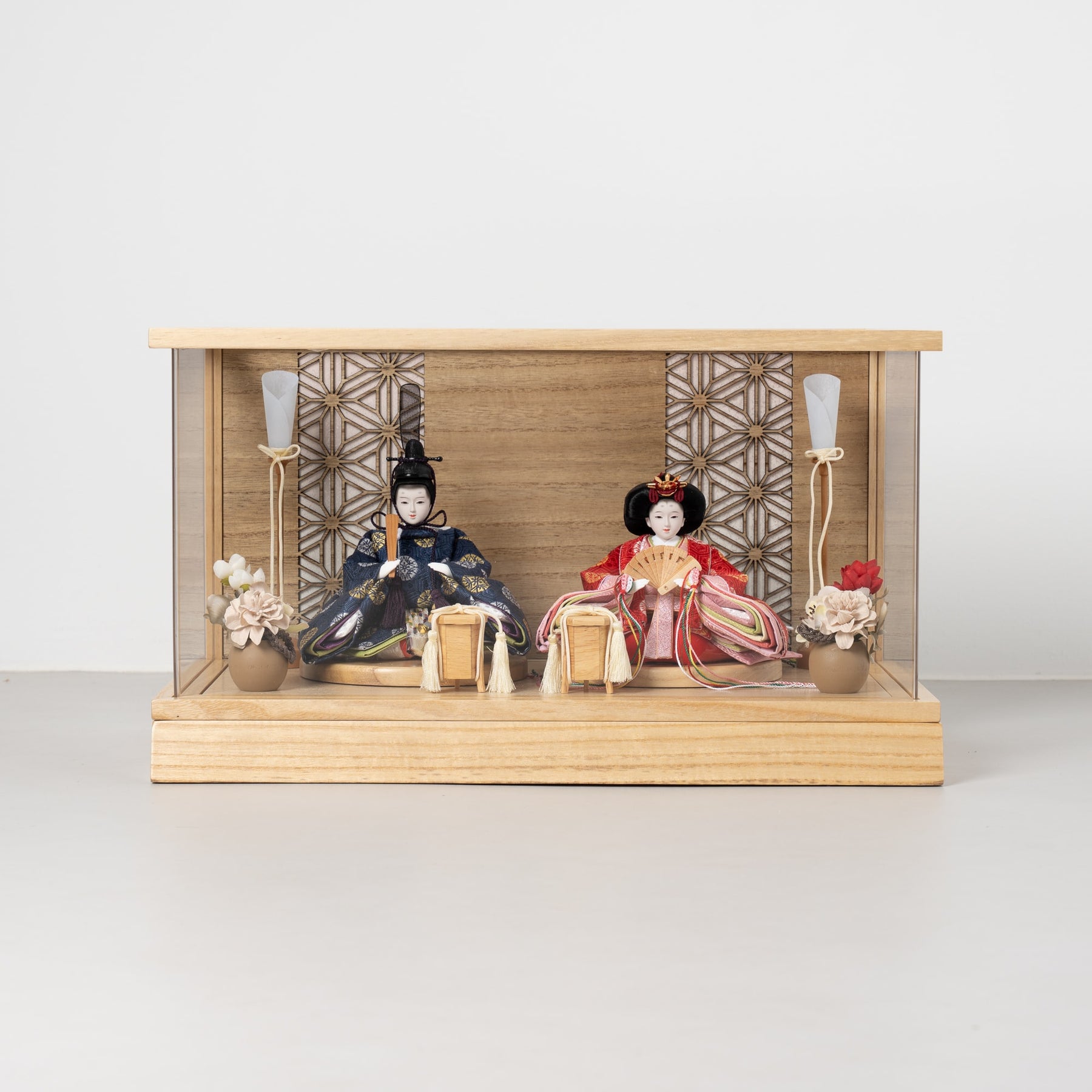 雛人形 和彩 人形ケース 白木 吉藤 正絹有職紺赤