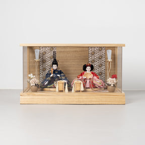 雛人形 和彩 人形ケース 白木 吉藤 正絹有職紺赤