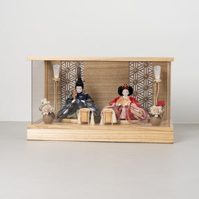 雛人形 和彩 人形ケース 白木 吉藤 正絹有職紺赤