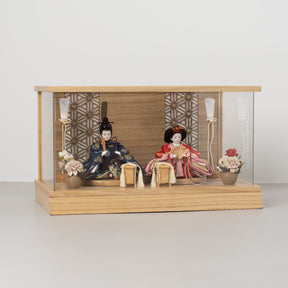 雛人形 和彩 人形ケース 白木 吉藤 正絹有職紺赤