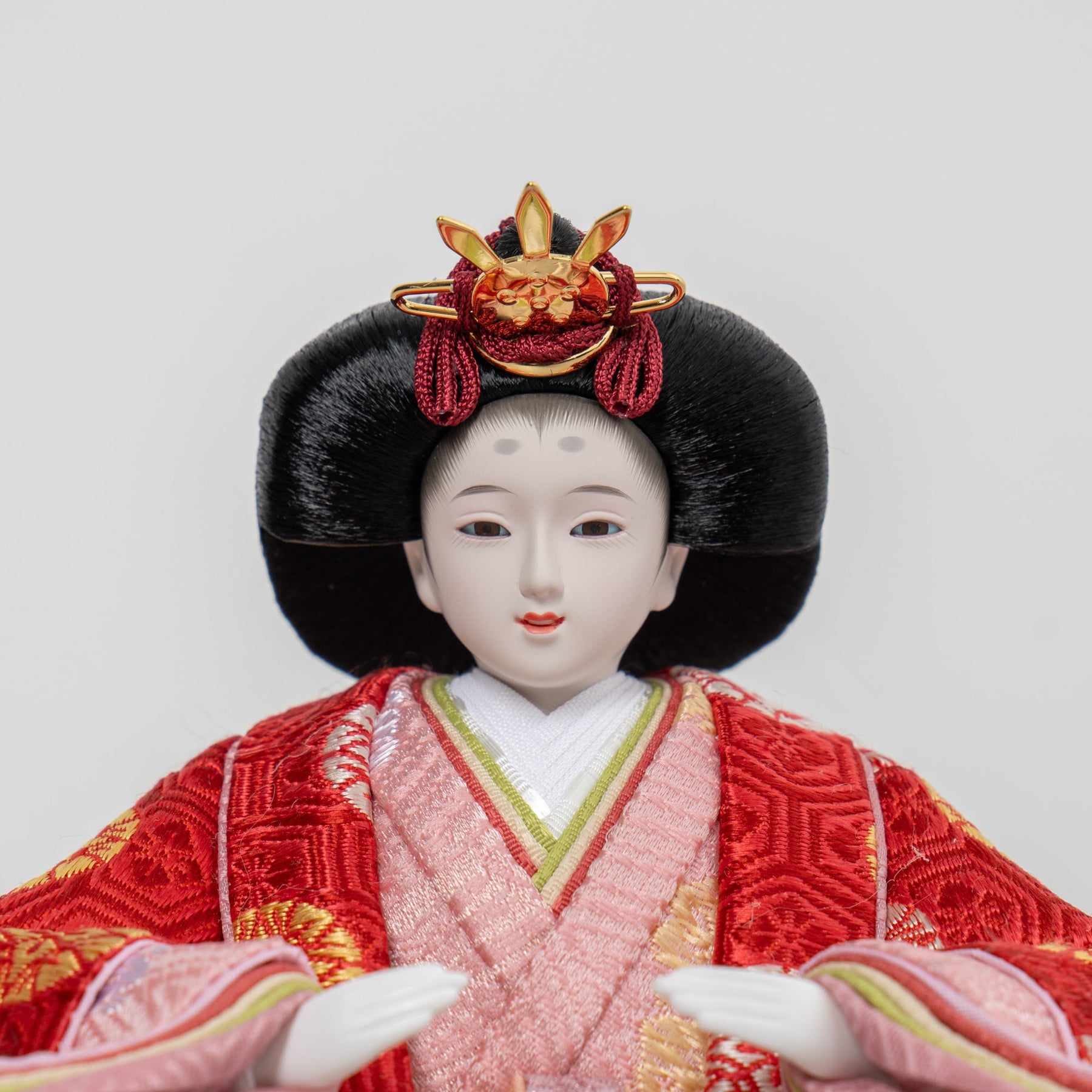 雛人形 和彩 人形ケース 白木 吉藤 正絹有職紺赤