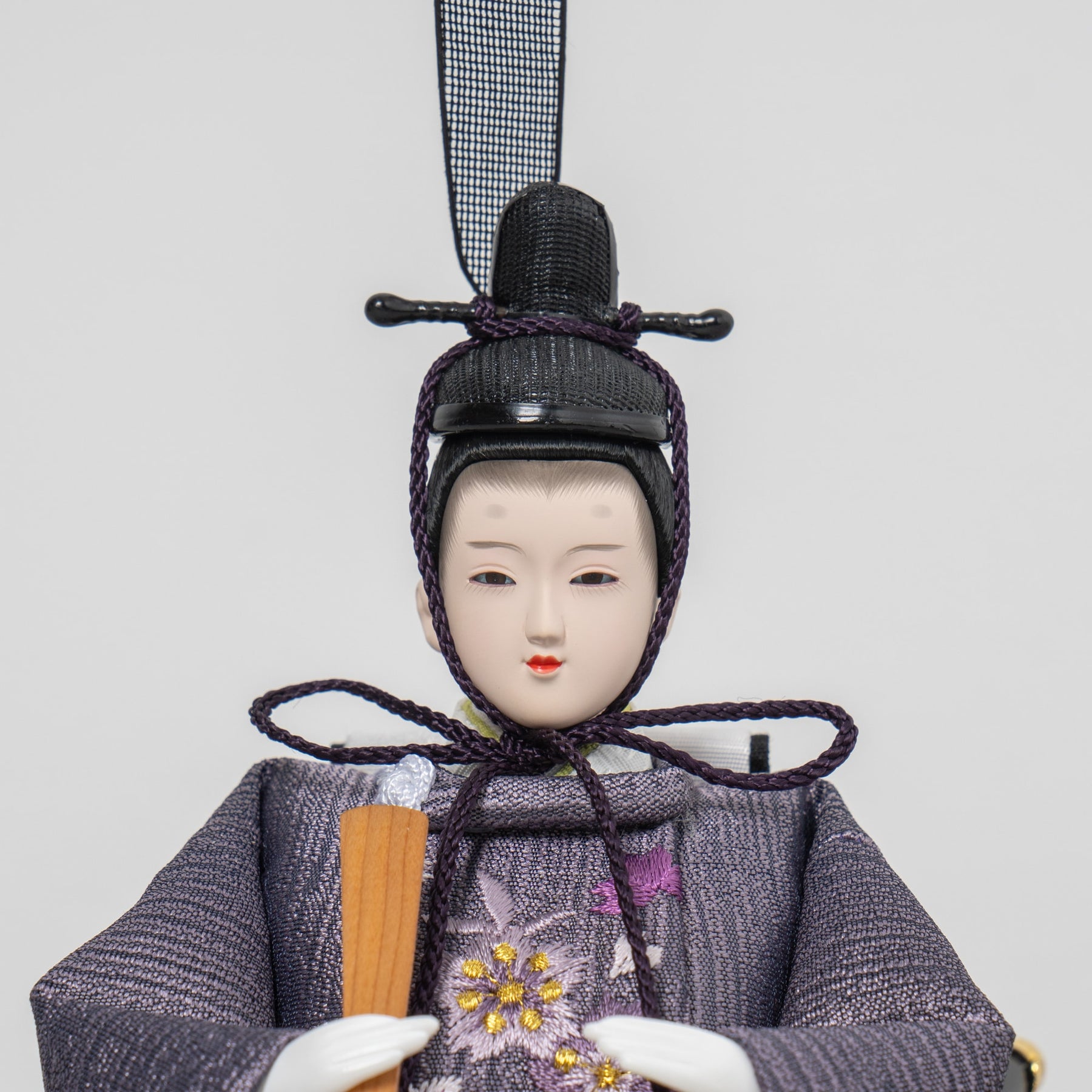 雛人形 和彩 人形ケース 白木 吉藤 紫ピンク刺繍