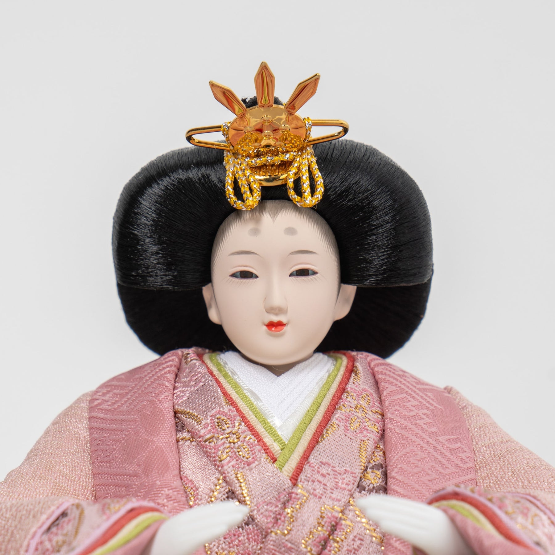 雛人形 和彩 人形ケース 白木 吉藤 紫ピンク刺繍