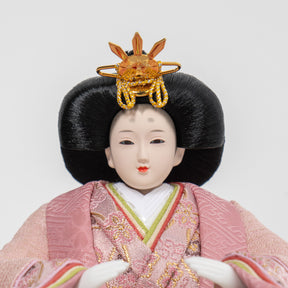 雛人形 和彩 人形ケース 白木 吉藤 紫ピンク刺繍