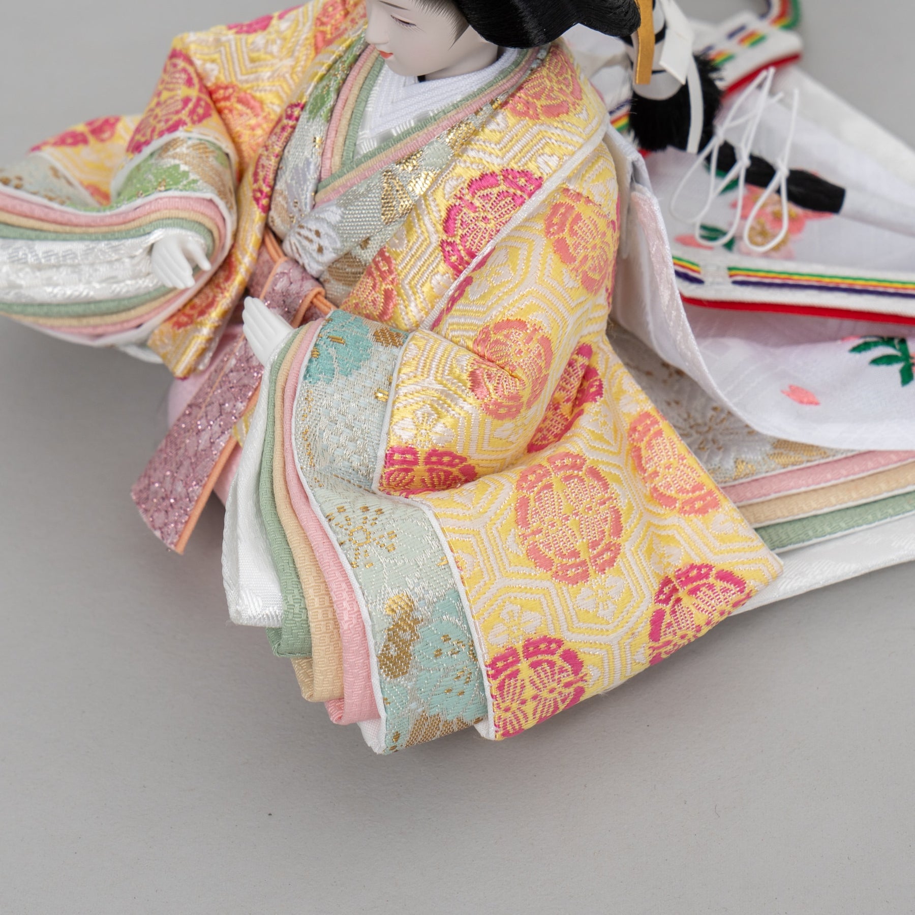 雛人形 和彩 人形ケース 白木 吉藤 黄ピンク