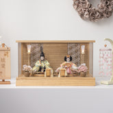 雛人形 和彩 人形ケース 白木 吉藤 黄ピンク