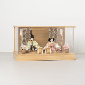 雛人形 和彩 人形ケース 白木 吉藤 黄ピンク