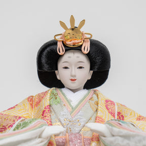 雛人形 和彩 人形ケース 白木 吉藤 黄ピンク