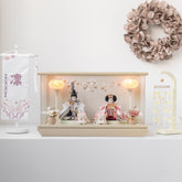 雛人形 貴和 人形ケース ベージュ 吉徳大光 正絹菊紋