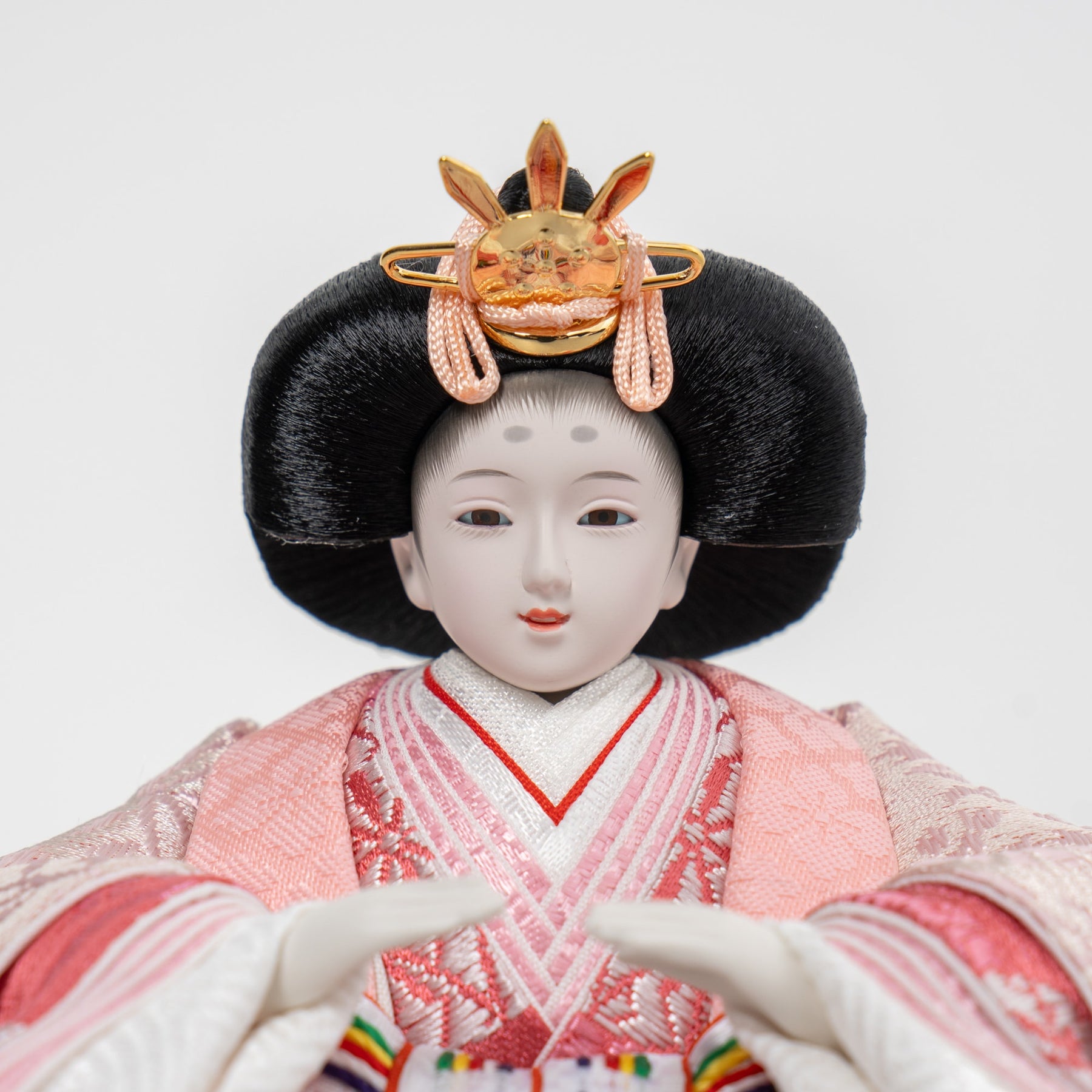 雛人形 貴和 人形ケース ベージュ 吉徳大光 正絹菊紋