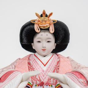 雛人形 貴和 人形ケース ベージュ 吉徳大光 正絹菊紋