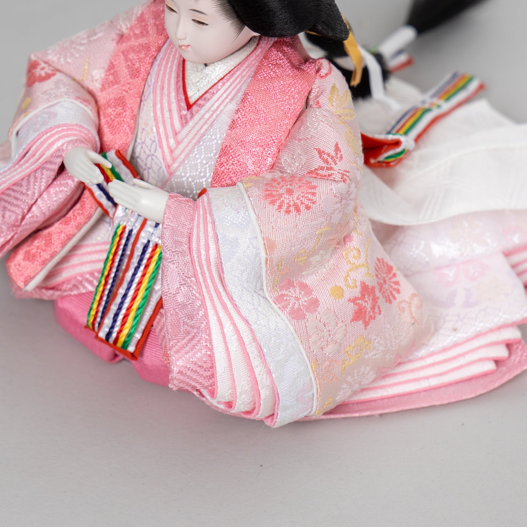 雛人形 貴和 人形ケース ベージュ 吉徳大光 正絹吉祥紋