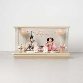 雛人形 貴和 人形ケース ベージュ 吉徳大光 正絹吉祥紋