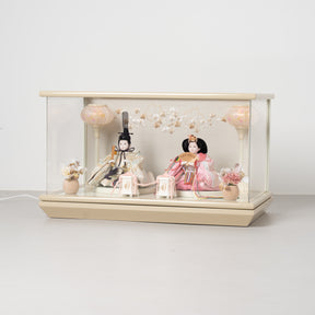 雛人形 貴和 人形ケース ベージュ 吉徳大光 正絹吉祥紋