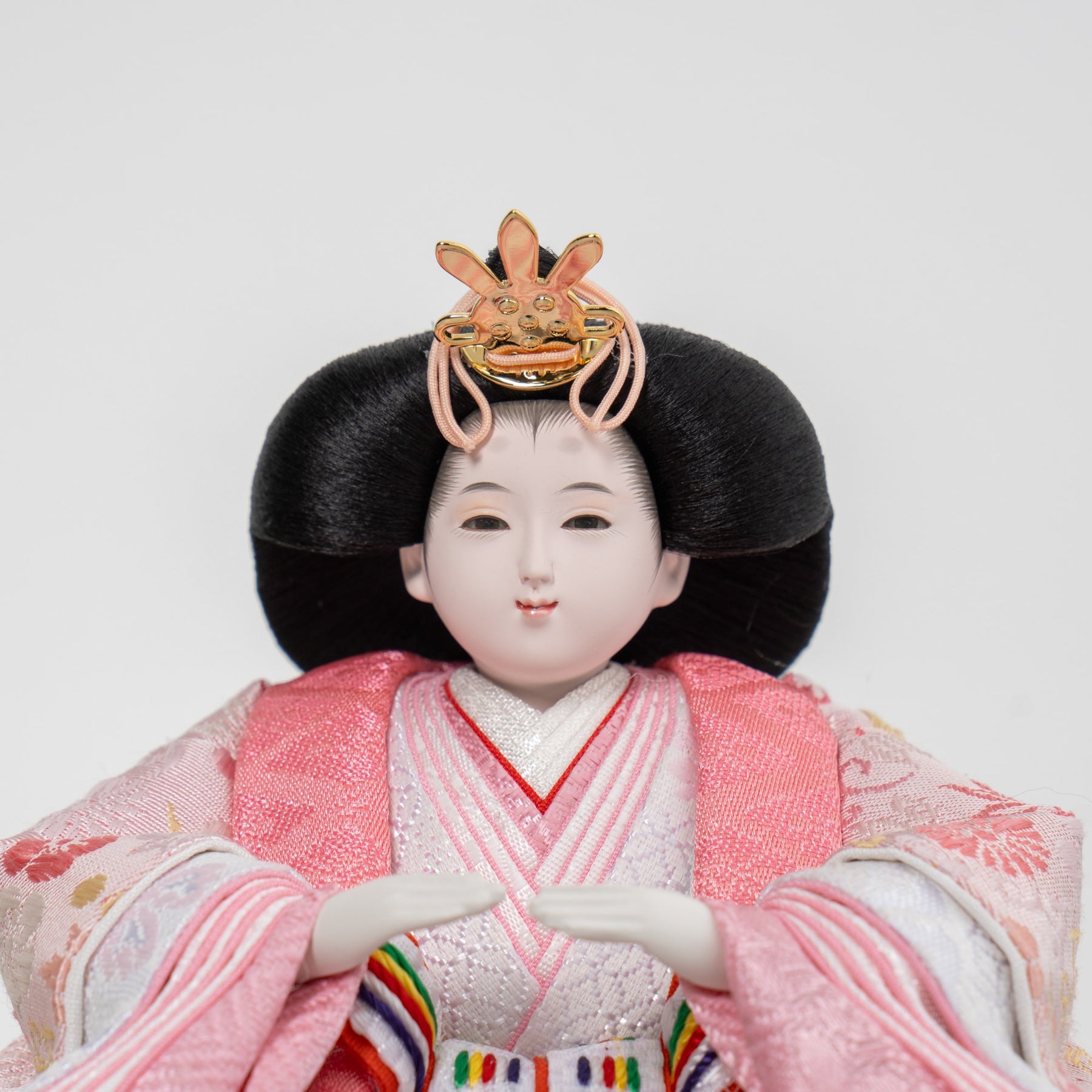 雛人形 貴和 人形ケース ベージュ 吉徳大光 正絹吉祥紋