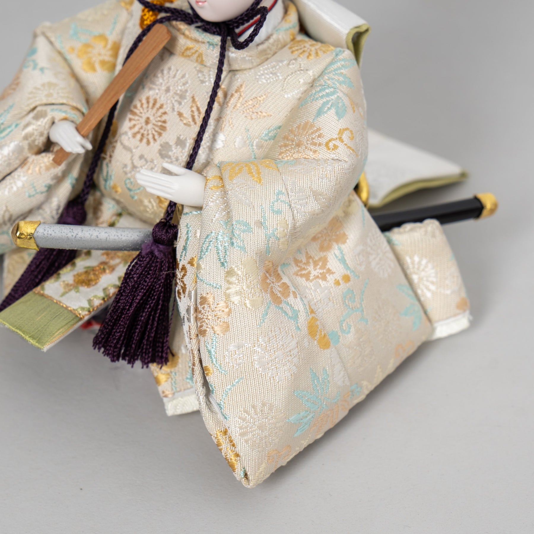 雛人形 貴和 人形ケース ベージュ 吉徳大光 正絹吉祥紋