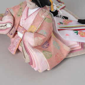 雛人形 貴和 人形ケース ベージュ 吉藤 正絹川又亀甲