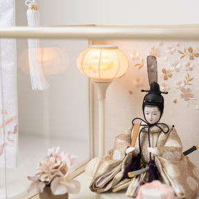 雛人形 貴和 人形ケース ベージュ 吉藤 正絹川又亀甲