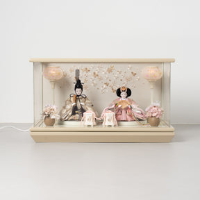 雛人形 貴和 人形ケース ベージュ 吉藤 正絹川又亀甲