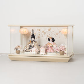 雛人形 貴和 人形ケース ベージュ 吉藤 正絹川又亀甲