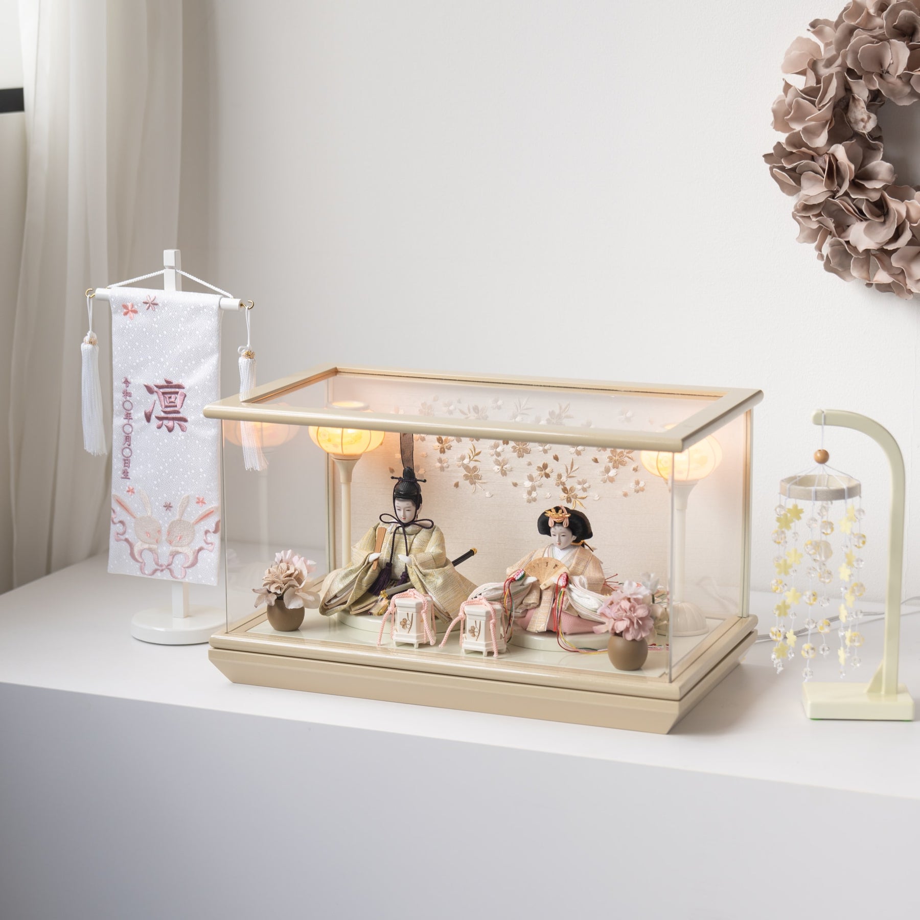 雛人形 貴和 人形ケース ベージュ 吉藤 川島織物