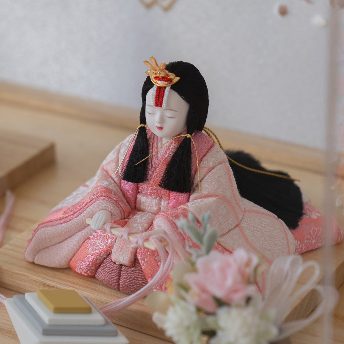 雛人形 透花 木目込み ケース飾り 白木 一秀 02-09