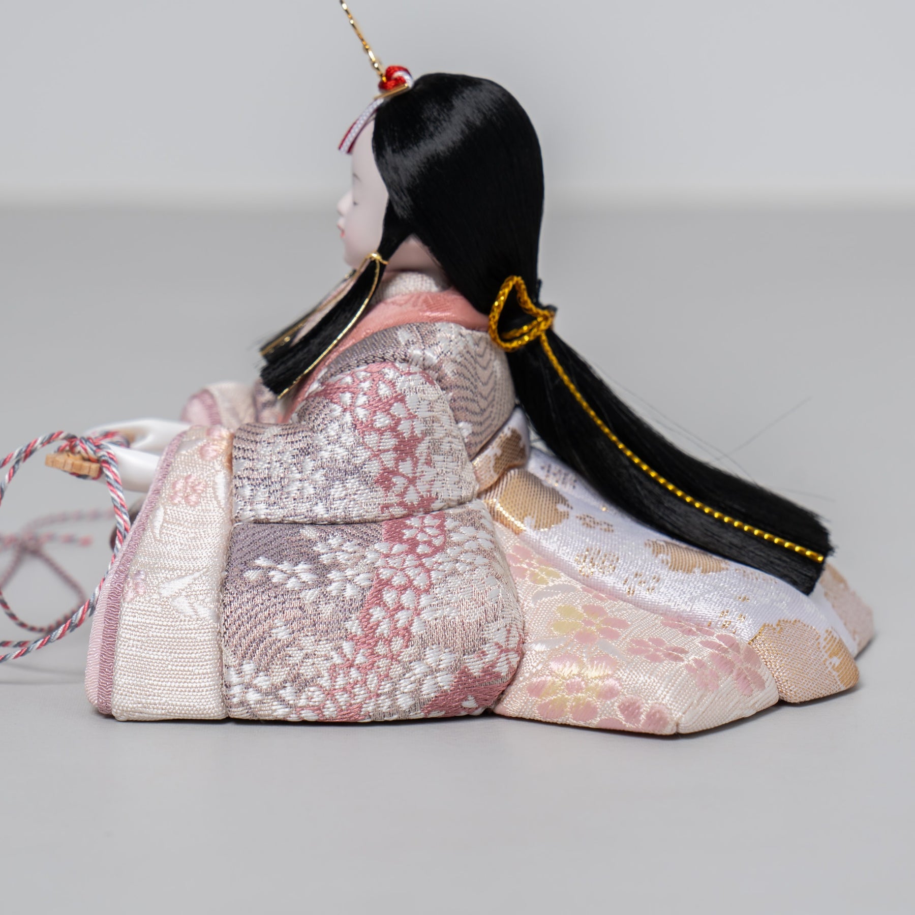 雛人形 紬 人形ケース ベージュ 一秀 C115-8