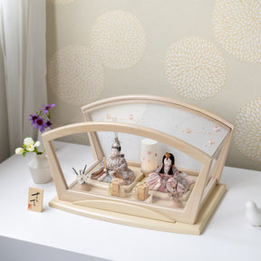 雛人形 紬 人形ケース ベージュ 一秀 C115-8