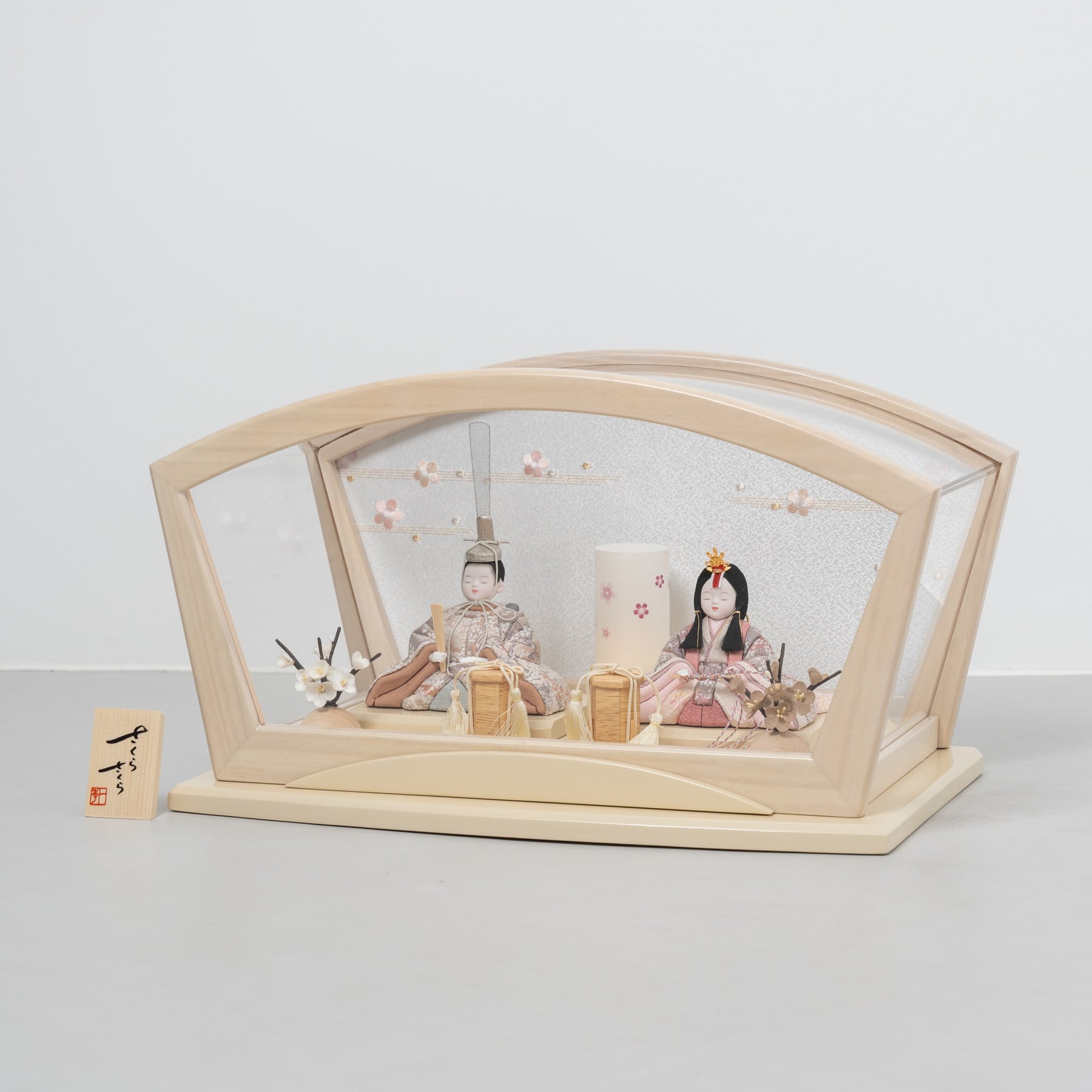 雛人形 紬 人形ケース ベージュ 一秀 C115-8