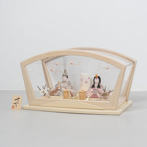 雛人形 紬 人形ケース ベージュ 一秀 C115-8