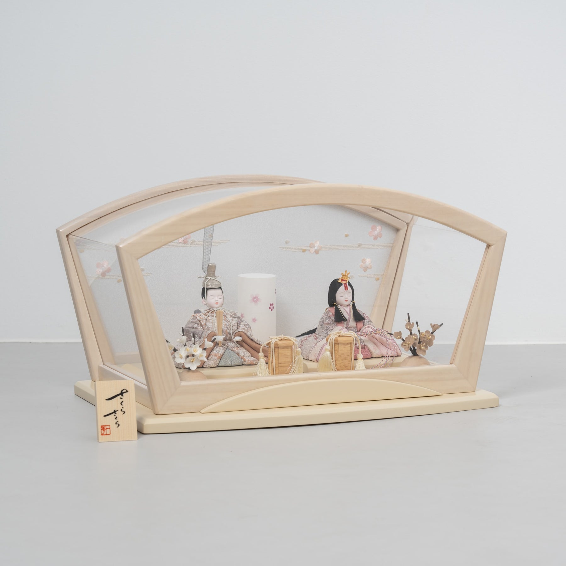 雛人形 紬 人形ケース ベージュ 一秀 C115-8