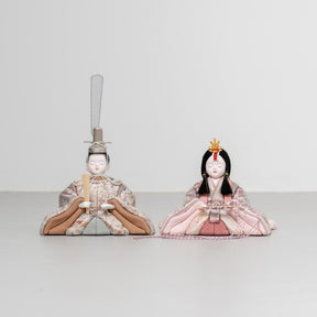 雛人形 紬 人形ケース ベージュ 一秀 C115-8