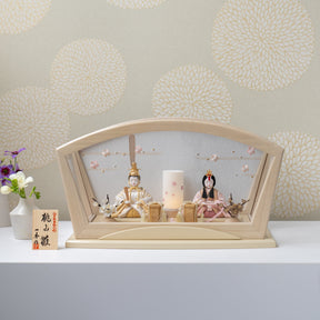 雛人形 紬 人形ケース ベージュ 一秀