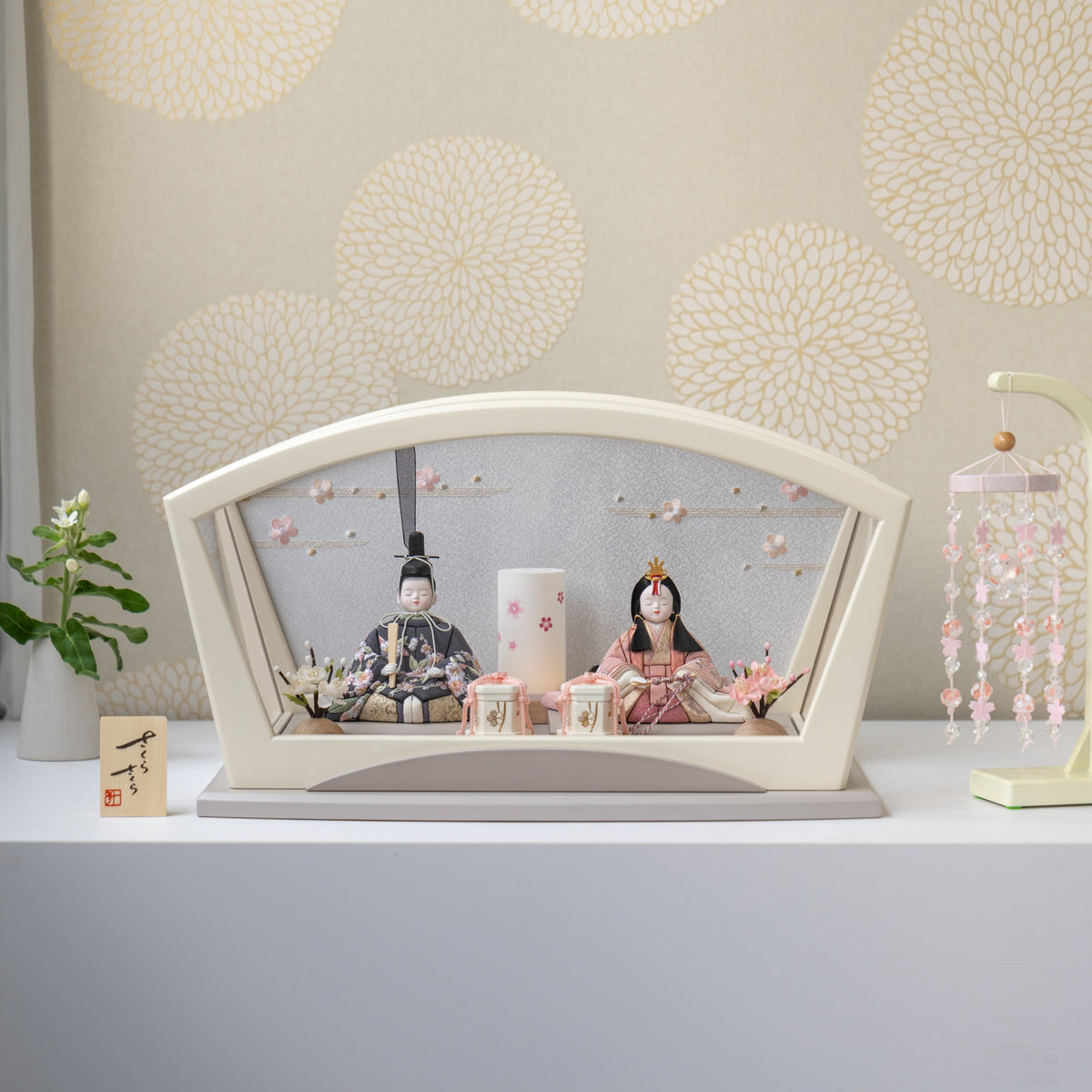 雛人形 紬 人形ケース グレー 一秀 C116-8