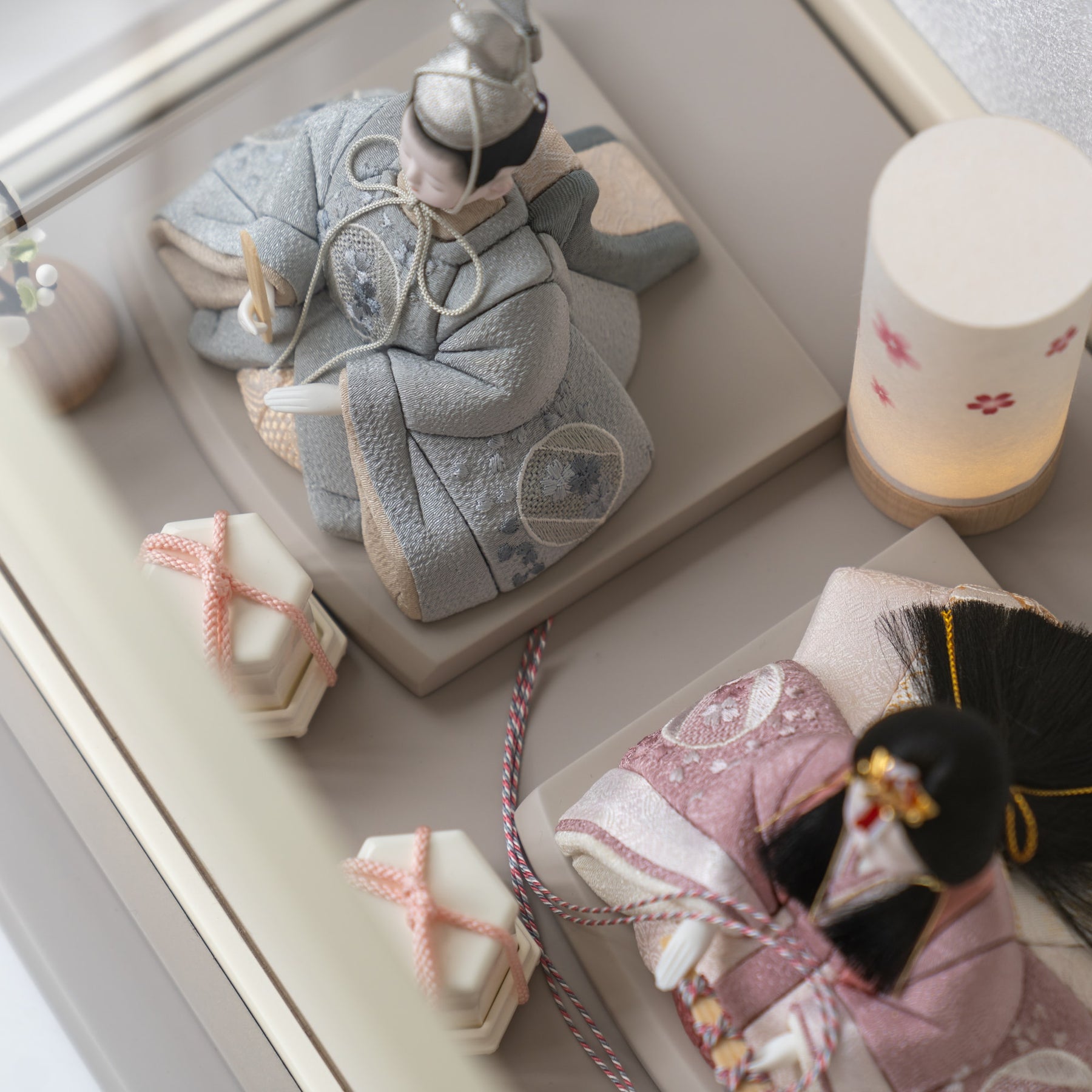 雛人形 紬 人形ケース グレー 一秀 C118-8