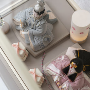 雛人形 紬 人形ケース グレー 一秀 C118-8