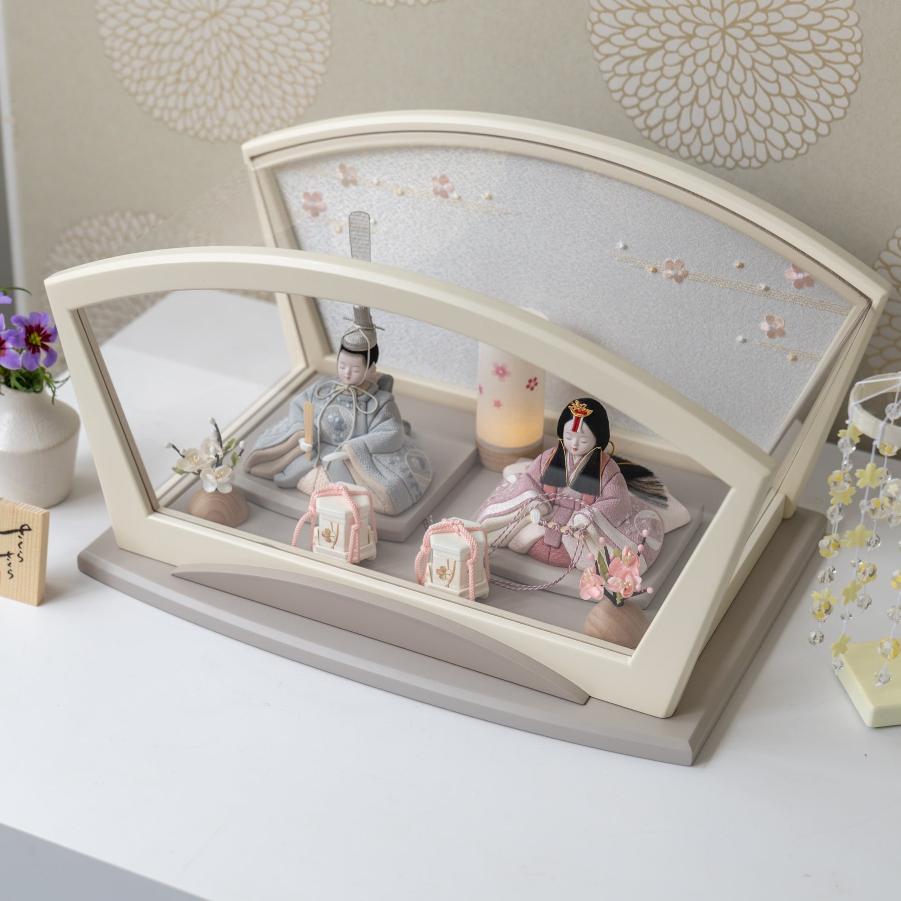 雛人形 紬 人形ケース グレー 一秀 C118-8