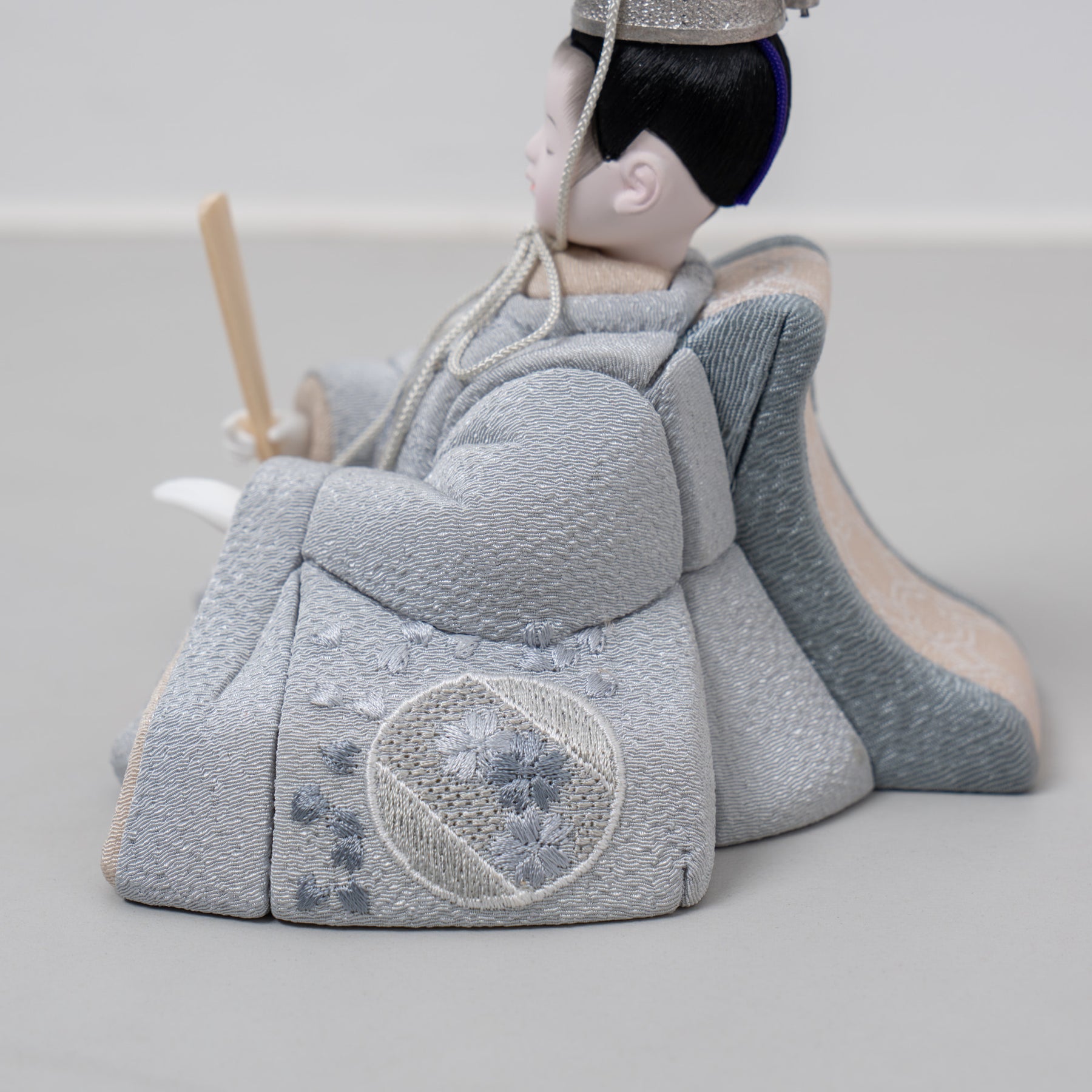 雛人形 紬 人形ケース グレー 一秀 C118-8