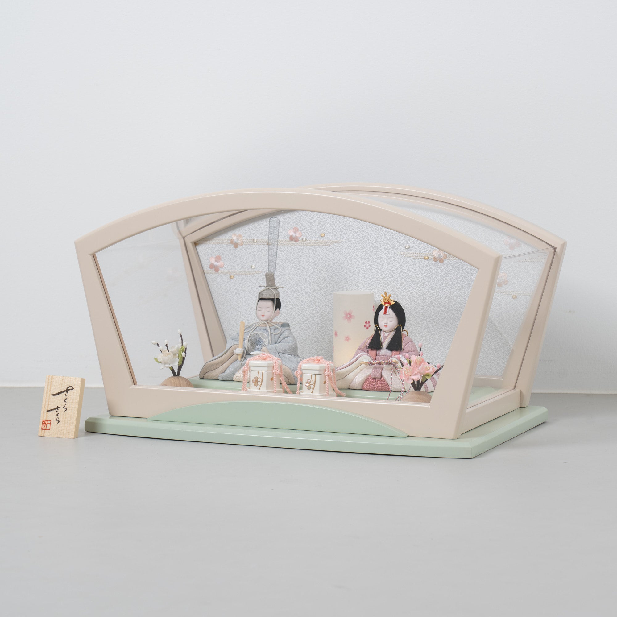 雛人形 紬 人形ケース ミントブルー 一秀 C118-8