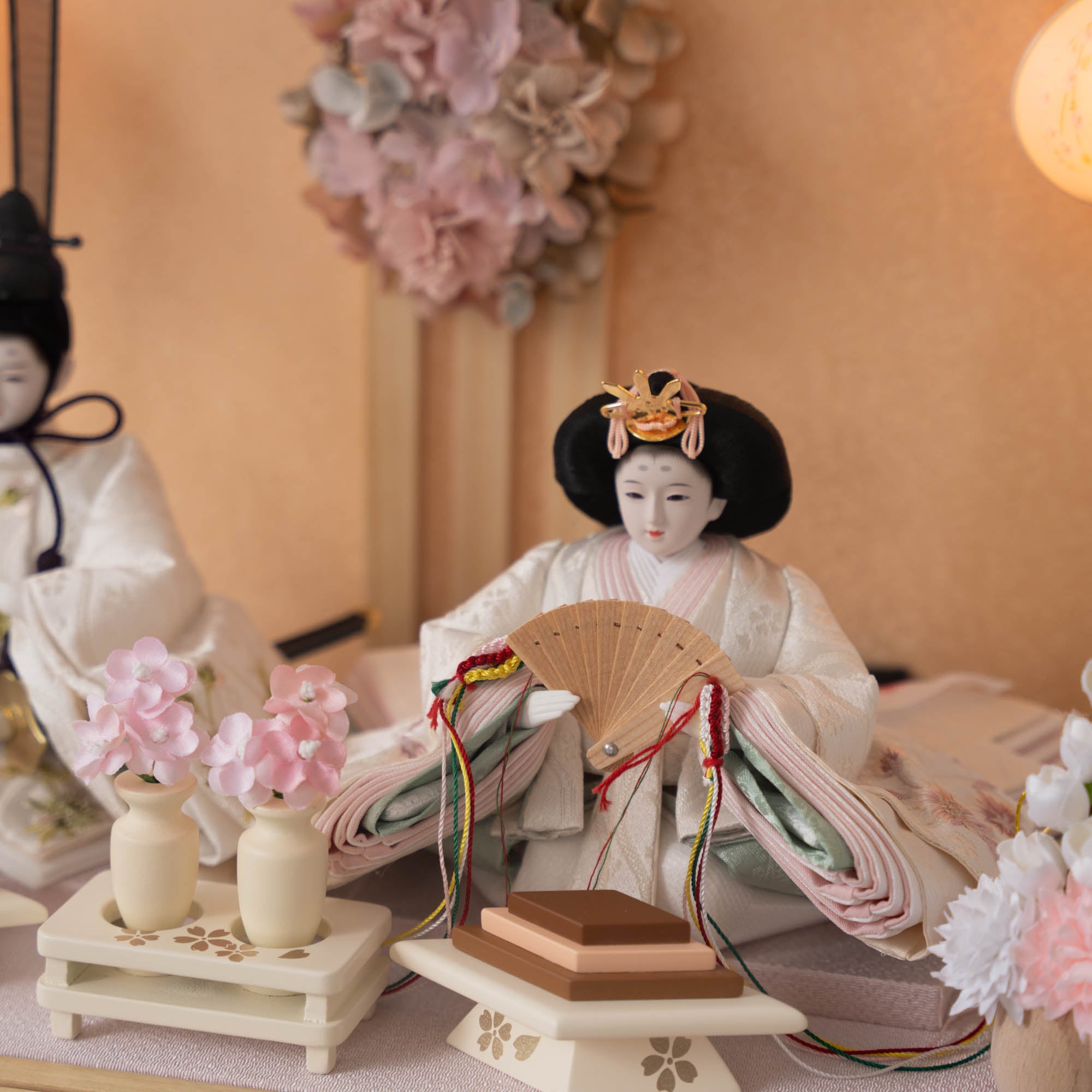 かのん 人形ケース 吉藤作 桜刺繍｜雛人形 お雛様 コンパクトで