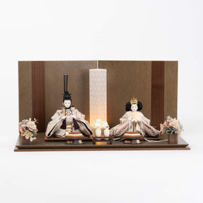 雛人形 凪彩平飾り グレー 笹蔓文様 平安道翠