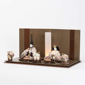 雛人形 凪彩平飾り グレー 笹蔓文様 平安道翠