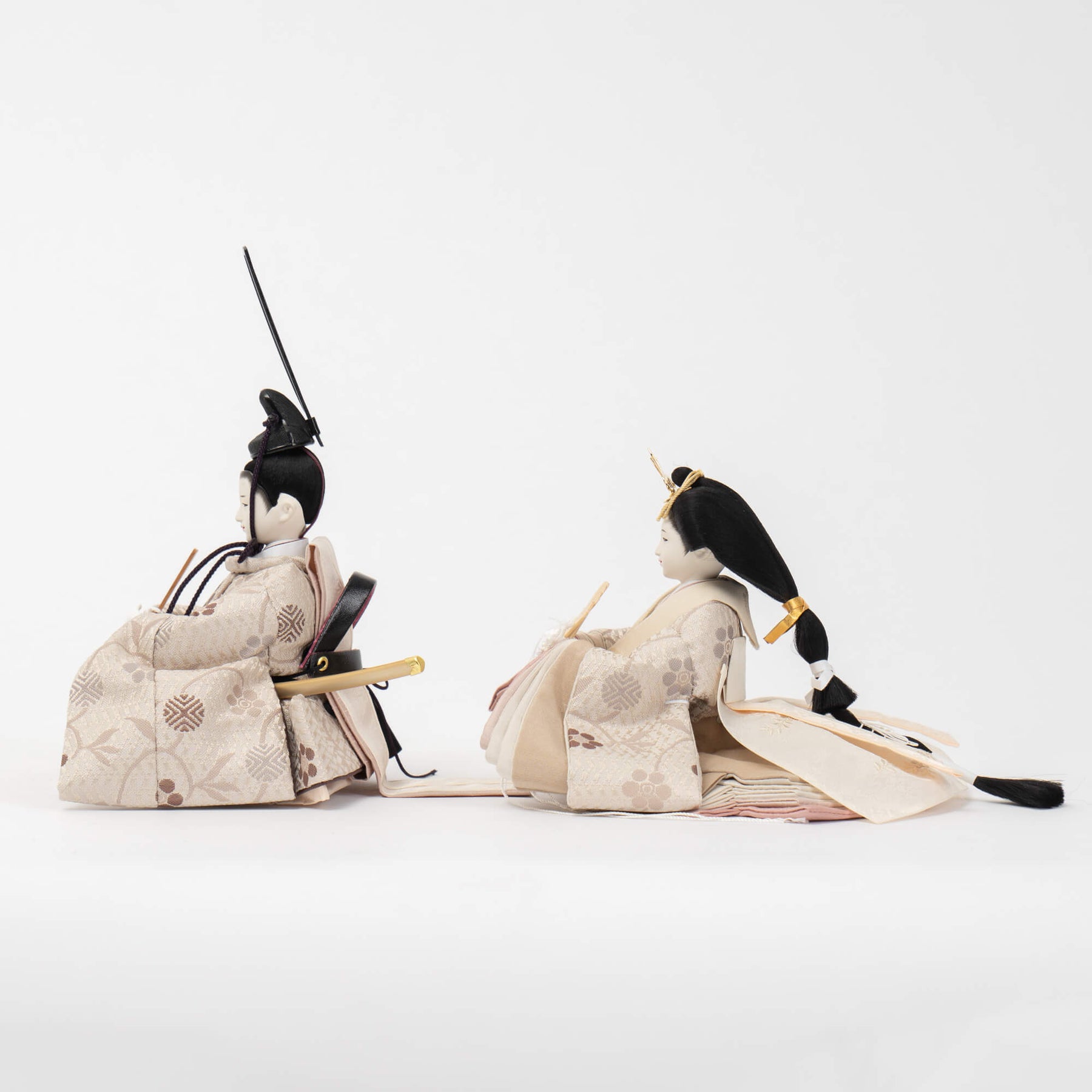 雛人形 凪彩平飾り グレー 笹蔓文様 平安道翠