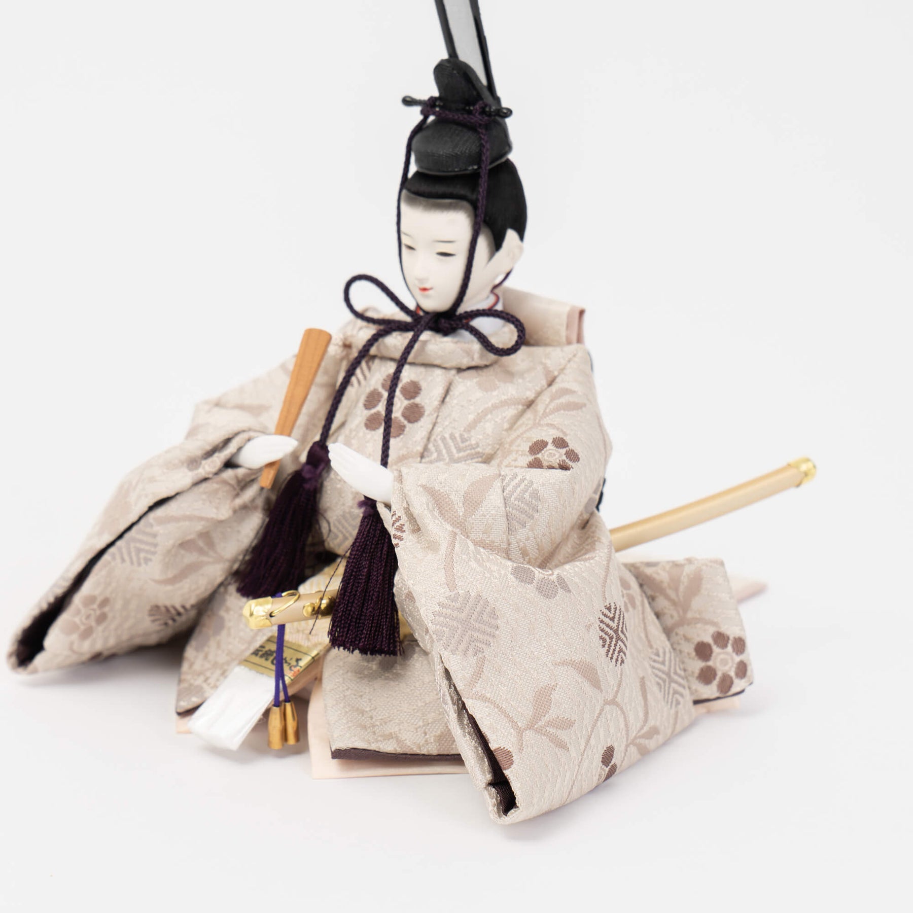 雛人形 凪彩平飾り グレー 笹蔓文様 平安道翠