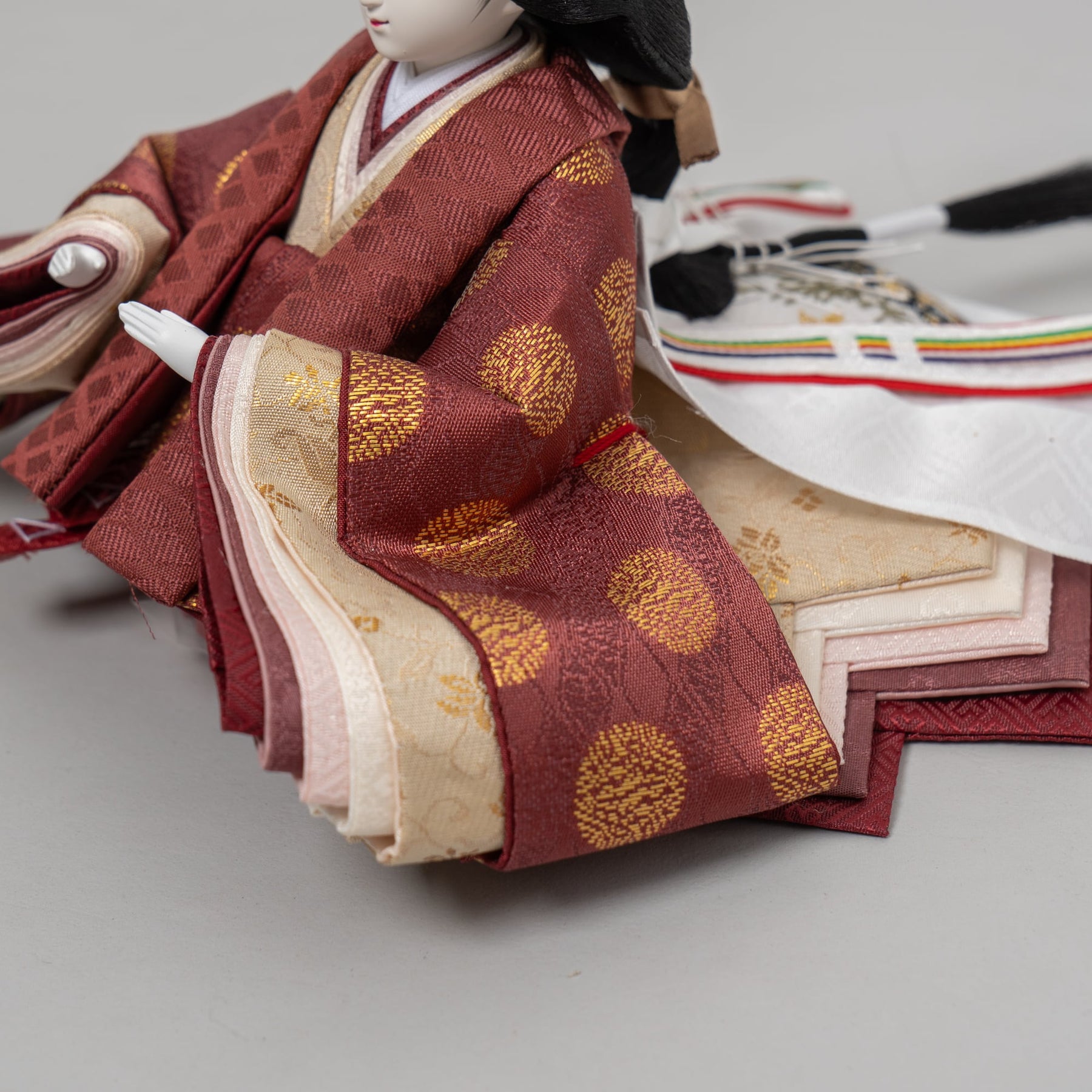 雛人形 凪彩平飾り グレー 平安道翠 正絹有職文様