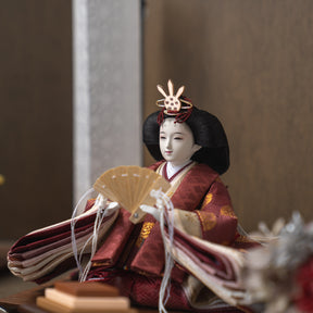 雛人形 凪彩平飾り グレー 平安道翠 正絹有職文様