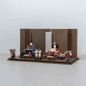 雛人形 凪彩平飾り グレー 平安道翠 正絹有職文様