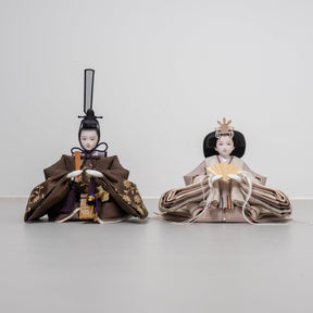 雛人形 凪彩平飾り ナチュラル 平安道翠 ブラウン鶴花刺繍